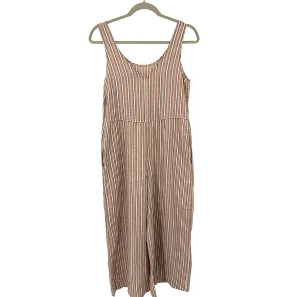 Patagonia Sleeveless Jumpsuit XS Garden Island Evening Mauve Striped Hemp NWT - Picture 4 of 15